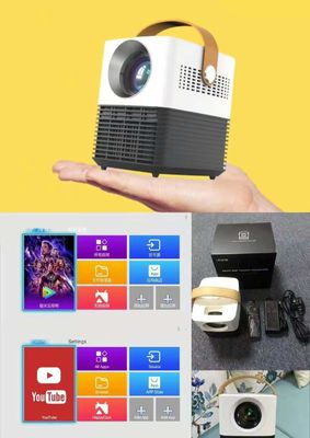 WIFI Battery WVGA LED Smart Portable Projector For Home Cine